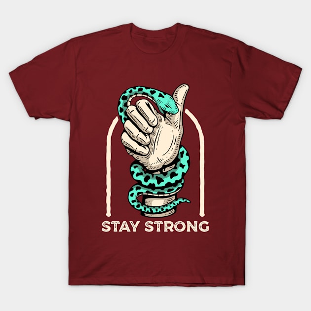 Stay Strong Snake Bite T-Shirt by Mako Design 